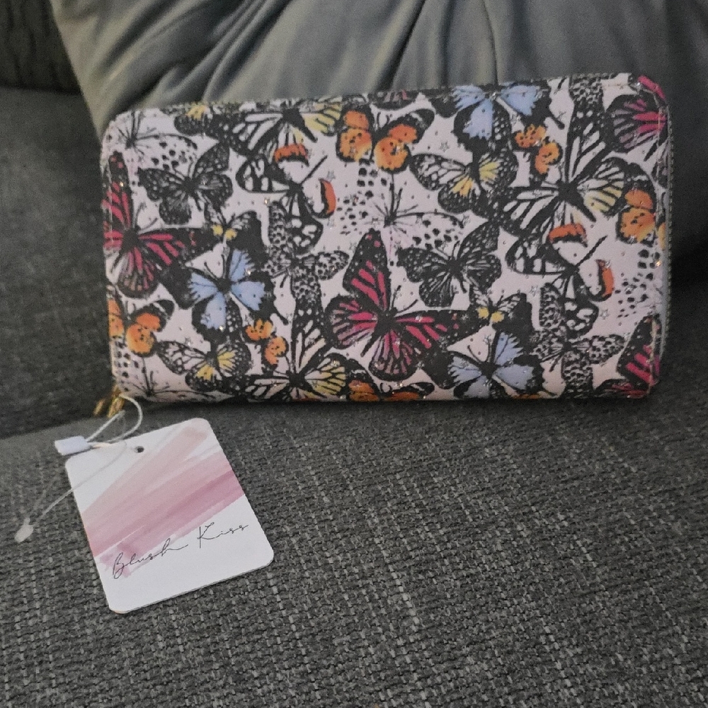 Butterfly Print Wallet by Blush Kiss